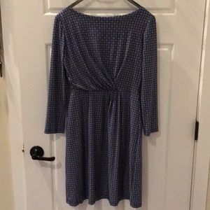 Navy blue & gray patterned dress NWT
